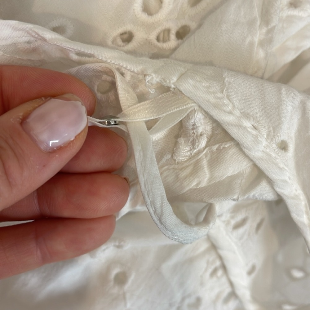 White Flowy Eyelet Dress with Slip by Velvet Graham & Spencer - Picture 6 of 10